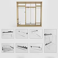 Wooden Wardrobe Interior Design With Hanging Rods Shelf Storage Baskets And Accessories