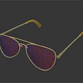 Stylish Aviator Sunglasses With Red Lenses Silver Frame And Orange Temples