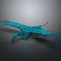 Game Movie Character Blue Bird With Black Patterns And Spread Wings Red Beak