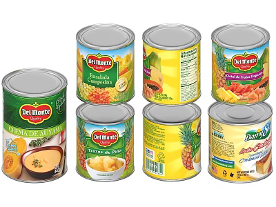 Del Monte Assorted Canned Fruits and Vegetables with Various Flavors 3d model