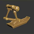 Golden Metal Hardware Tool with Mechanical Structure Shiny Finish and Detailed Design