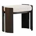 Modern Minimalist Stools With Black And Light Wood Legs And Padded Seats