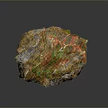 Natural Stone With Red Green Colorful Veins And Textured Surface