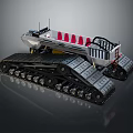 Military Tracked Vehicle Design With Red Seats And Heavy Duty Chassis