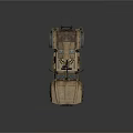Military Tactical Utility Vehicle In Desert Tan With Armored Body Roof Equipment Antennas Large Tires