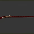 Antique Red And Gold Decorative Weapon With Ornate Handle And Blade