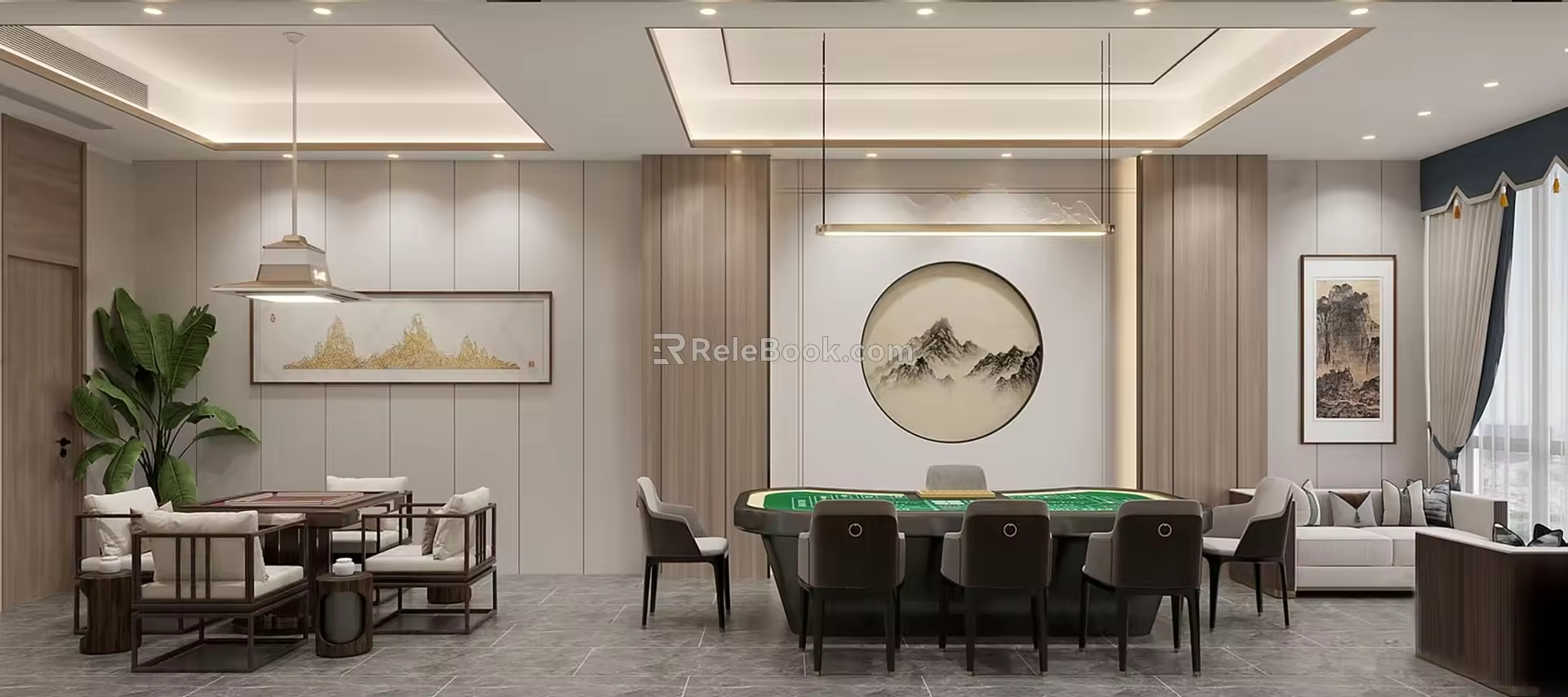 New Chinese Chess and Card Room Chess and Card Room Texas Chess and Card Table 3d model