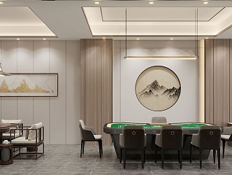 New Chinese Chess and Card Room Chess and Card Room Texas Chess and Card Table 3d model