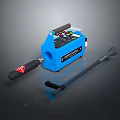 Tactical Weapon Featuring Blue Control Panel With Color Buttons And Accessories Long Rod Red Label
