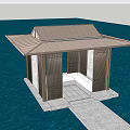 New Chinese Style Pavilion Sinking Pavilion 3d model