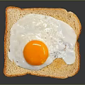 Delicious Whole Grain Toast Topped With Runny Yolk Fried Egg For Breakfast