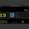 Black Case With Digital Display Showing Number 13 And Radioactive Warning Symbol