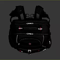 Practical Black Backpack With Red Accents Multiple Pockets Zipper Design For Daily Use 3d model