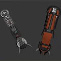 Red Black Mechanical Tools With Gray Components And Industrial Design