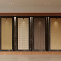 Modern Interior Decorative Screens With Multiple Wooden Frames And Various Panel Textures 3d model