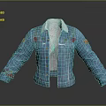 Blue Denim Jacket With Embroidered Red Flowers Orange Patches And Collar