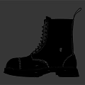 Black Leather Lace Up Boots With Sturdy Sole For Daily Wear And Style