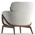 Modern Single Sofa with Soft Fabric Upholstery Wooden Frame and Plaid Cushion