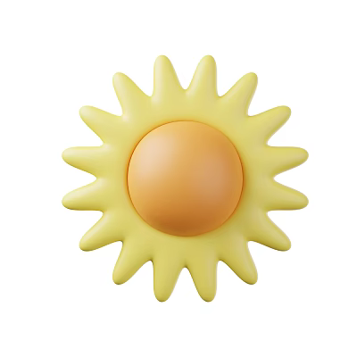 Sun Shaped Decorative Object With Yellow Radiant Petals And Orange Center 3d model