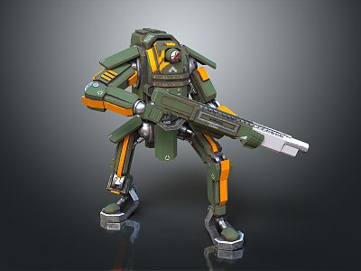 Modern robot alien warrior alien warrior alien soldier alien army pair 3d model