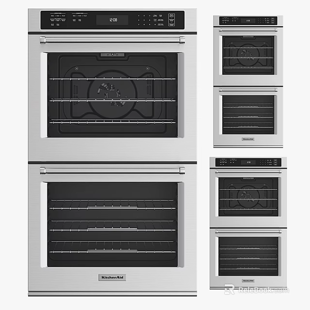 Stainless Steel Built In Kitchen Appliances Ovens Single And Double Modern Designs 3d model 