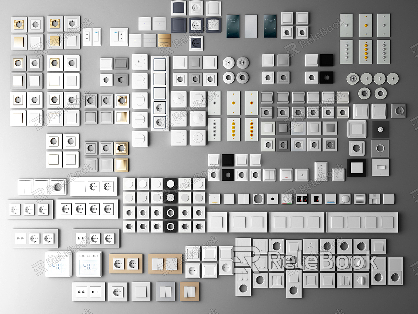 Modern Switch Switch Panel Multiple Socket Hardware Panel Switch model