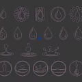 Blue Water Drop Brand Logo Collection With Various Stylish Icon Designs