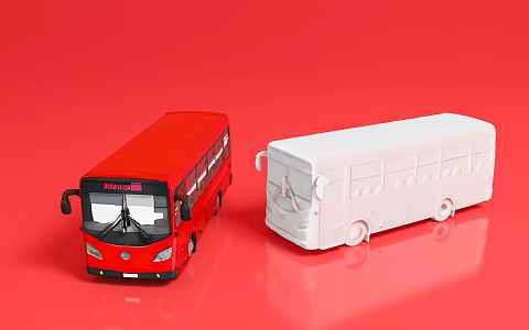 Bus Motor Vehicle Toy Ornaments Props Print Cartoon Game Beautiful Scene Atmosphere 3d model