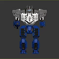 Mechanical Robot Model With Blue Legs Silver Upper Body And Armored Arms