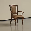Vintage Style Leisure Chair With Wooden Frame Leather Upholstery And Carved Legs