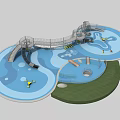Vibrant Kids Play Area Featuring Slide Climbing Structure And Circular Design 3d model