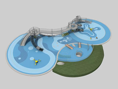 Modern children's play area 3d model
