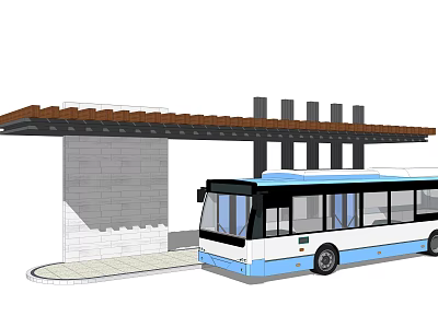 modern bus platform 3d model