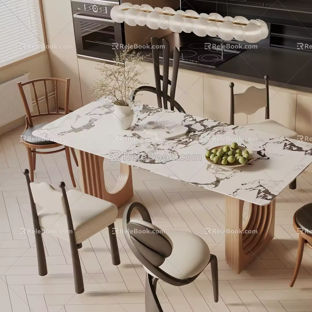 Modern dining table 3d model