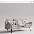 Modern three-seat sofa multiplayer sofa 3d model