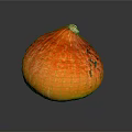 Ripe Orange Red Pumpkin With Smooth Texture On Dark Background And Reflection 3d model