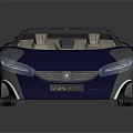 Futuristic Blue And Silver Concept Car With Transparent Roof Brown Seats And Sleek Design