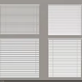 White Window Blinds In Four Different Styles For Home Interior Use 3d model