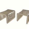 Two Modern Brown Woven Stools Perfect For Home Decor And Seating 3d model