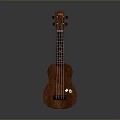 Classic Wooden Ukulele With Smooth Brown Body And Four Strings Design