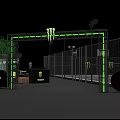 Monster Energy Event Entrance With Green Neon Arch And Fence Branding