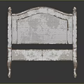 Vintage White Metal Single Bed Frame With Decorative Headboard Design And Sturdy Structure