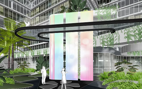 Modern Square Office Industrial Park Alibaba Headquarters Commercial Office Area Square Space 3d model