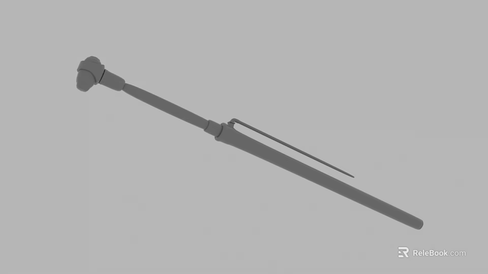 Long Handle Tool With Curved Structure And Metal Rod Design For Practical Use 3d model 