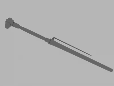 Long Handle Tool With Curved Structure And Metal Rod Design For Practical Use 3d model
