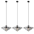 Elegant Modern Transparent Glass Chandeliers With Layered Hanging Design And Warm Illumination