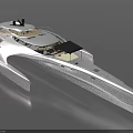 Futuristic Cosmic Aerospace Craft With Streamlined White Design And Black Technical Components 3d model