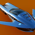 Futuristic Aerodynamic Sports Car With Sleek Metallic Finish On Orange Background