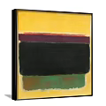 Abstract Painting With Yellow Background And Red Black Green Color Blocks