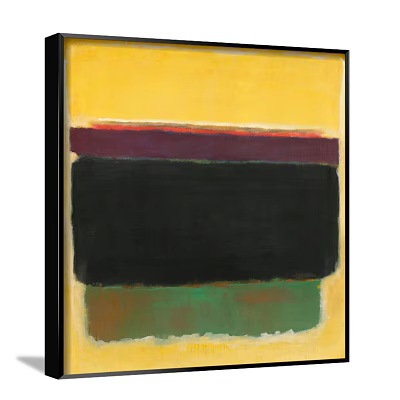 Abstract Painting With Yellow Background And Red Black Green Color Blocks 3d model